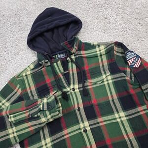 Polo Ralph Lauren Men M Plaid Mt Whitney Hoodie RLPC Crest Waffle Outdoor Jacket